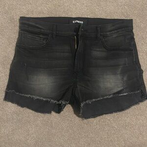 Express Shortie High Rise Black Denim Shorte
